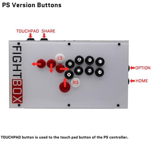 FightBox F8-PS5 All Button Leverless Arcade Fight Stick Game Controller Compatible With PC/PS3/PS4/PS5 in Saudi Arabia