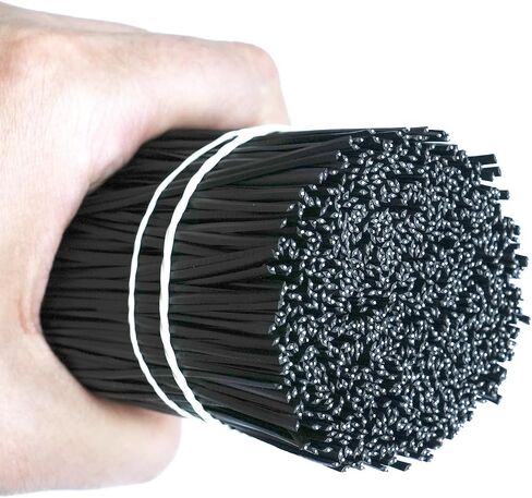  1000 Pcs 8 Inch Black Twist Ties, Reusable Plastic Cable Ties with Metal Inner Core, Multi-Purpose Wire Ties for Cords, Plants, Bags and Home Organization in Kuwait