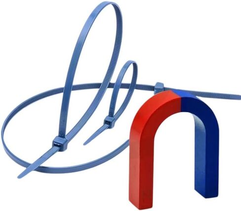 5.9" Metal Detectable Zip Ties Self Locking,Blue Visible Nylon Cable Ties,Industrial Food Grade Fastening Accessories(pack of 100 pcs). in Kuwait