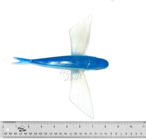 Fish WOW!® 3pcs 8" Flying Fish Unrigged Blue Pearl Yummy Flyer Mahi Tuna Wahoo Soft Lures with 3D Eye in Kuwait