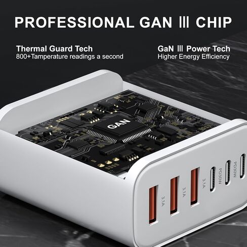 USB C Wall Charger Block, 65W GaN 6-Port Fast Charging PD +QC Block in Saudi Arabia