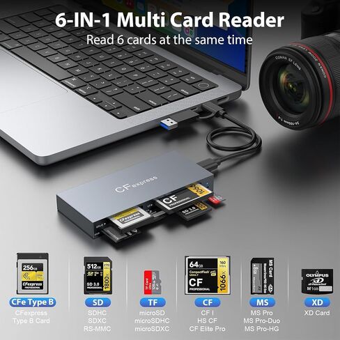 CFexpress Type B Card Reader, 6-in-1 USB 3.2 Gen 2 10Gbps in Saudi Arabia