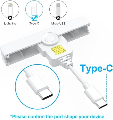 USB C CAC Reader - USB C DOD Military USB Common Access CAC Card Reader - Mini Fold and Portable Smart Card Reader Compatible with Windows, Mac OS Plug and Play in Saudi Arabia