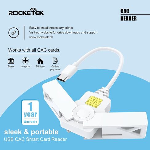 USB C CAC Reader - USB C DOD Military USB Common Access CAC Card Reader - Mini Fold and Portable Smart Card Reader Compatible with Windows, Mac OS Plug and Play in Saudi Arabia