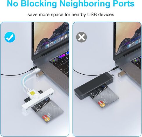 USB C CAC Reader - USB C DOD Military USB Common Access CAC Card Reader - Mini Fold and Portable Smart Card Reader Compatible with Windows, Mac OS Plug and Play in Saudi Arabia