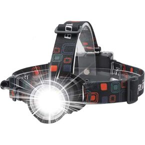 BORUIT RJ-2166 Super Bright LED Headlamp with White Light,3 Modes Adjustable Headlight Flashlight,IPX4 Waterproof Head Torch Great for Running, Camping, Hiking(Black) in Saudi Arabia
