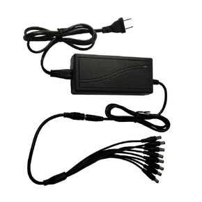 DC 12V 5A 60W Security Camera Power Supply Adapter Converter Transformer with 8-Way Power Splitter Cable for CCTV DVR Surveillance System in Kuwait