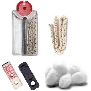 Universal Lighter Bottom Parts Replacement Repair Kit Pack for Petrol Gas Oil Fluid Lighter Accessories (Flint Stone, Cotton, Wick, Cotton Felt Pad & Rubber Felt Pad) in Saudi Arabia