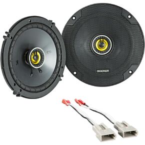 CSC65 6.5 بوصة CS سلسلة مكبرات صوت محورية ثنائية الاتجاه لحزمة Kicker مع حزام Metra 72-5512 - ذروة 600 وات، مكبرات صوت بدون نتوء، تثبيت التوصيل والتشغيل لاختيار 1985-2004 Ford/Mercury/Mazda in Kuwait