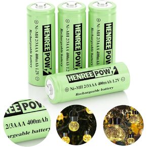 بطارية Henreepow Ni-MH 2/3AAA الشمسية، بطارية قابلة للشحن 2/3AAA 400 مللي أمبير في الساعة، 2/3AAA 1.2 فولت بطارية قابلة للشحن ذاتية التفريغ منخفضة 8 عبوات للأضواء الشمسية الخارجية (ليست بطاريات بحجم AAA) in Kuwait