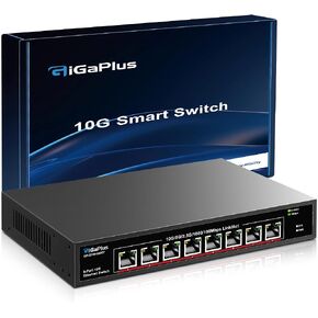 5-Port 10Gb Ethernet Switch Unmanaged with 5 x 10Gb RJ45 Ports, GiGaPlus 10Gbe Network Switch Easy for 10G NAS, PC, WiFi7 Routers, 10G NIC/Adapters. 100Gbps Switching Capacity. Desktop/19-inch Rack in Kuwait