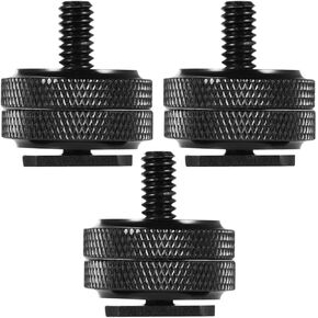 3pcs Camera Hot Shoe Mount Adapter with 1/4 Inch Dual Layer Screw for Camcorder and Digital Camera Mounting, Lightweight Aluminum Alloy Replacement for Old or Broken Flash Stand in Kuwait