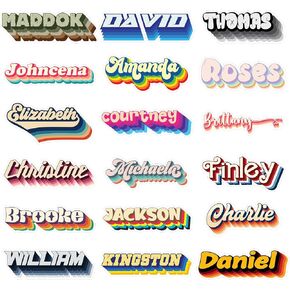 Custom Retro Name Sticker – Personalized Vintage Typography Decal – 70s 80s 90s Aesthetic Font Styles – Waterproof Vinyl for Water Bottles, Laptops, Kindle, Notebooks – Fun Gift for Kids & Teens in Saudi Arabia