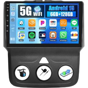 6+128G 8 Core Android 15 Car Radio Stereo for Dodge RAM 1500 2500 3500 2013-2018(Manual AC) with Wireless CarPlay Android Auto, 9'' Touchscreen with WiFi GPS Mirror Link Bluetooth FM RDS DSP EQ SWC in Kuwait