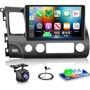 Podofo 4G+64G Car Radio for Honda Civic 2006-2011 Stereo Wireless CarPlay in Saudi Arabia