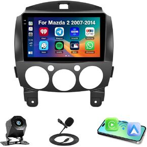 Car Radio Stereo for Mazda 2 2007-2014 with Wireless Carplay&Android Auto,9" Touchscreen MP5 Car Radio with Bluetooth,FM/RDS,SWC,DSP in Kuwait
