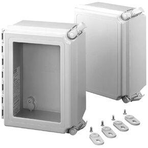 Hoffman A14128CHQRFG NEMA 4X Enclosure, Fiberglass, Solid Cover with Quick Release, 14.00" x 12.00" x 8.00" in Kuwait