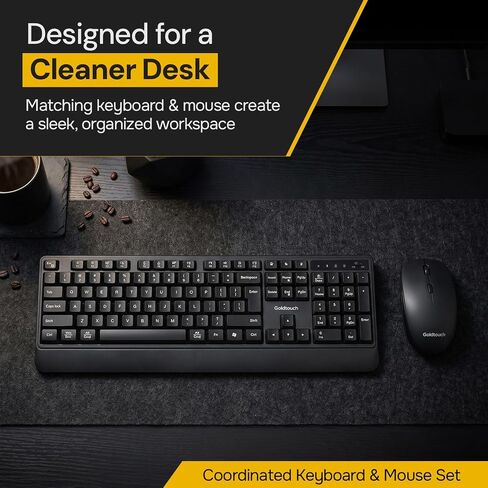 Goldtouch Wireless Keyboard and Mouse Combo, 2.4GHz and Bluetooth, Black in Kuwait