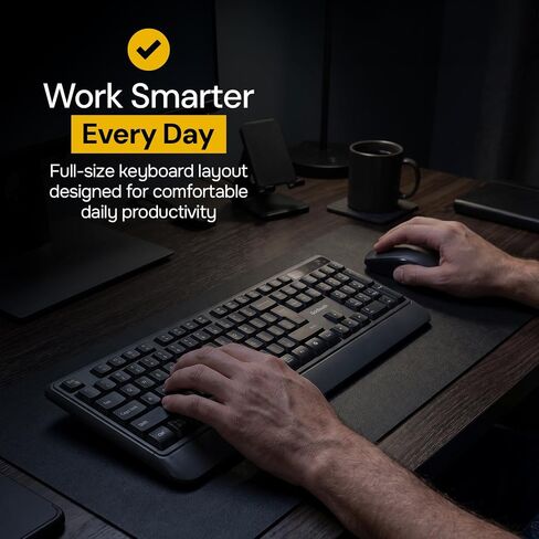 Goldtouch Wireless Keyboard and Mouse Combo, 2.4GHz and Bluetooth, Black in Kuwait