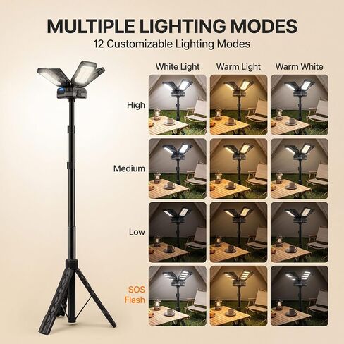 OGERY 2-Pack Rechargeable Camping Lights, Tripod Work Light in Saudi Arabia