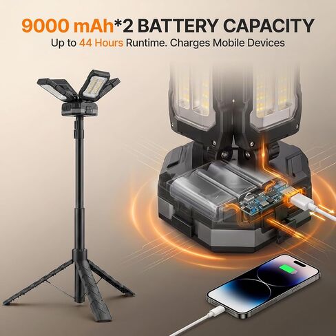 OGERY 2-Pack Rechargeable Camping Lights, Tripod Work Light in Saudi Arabia
