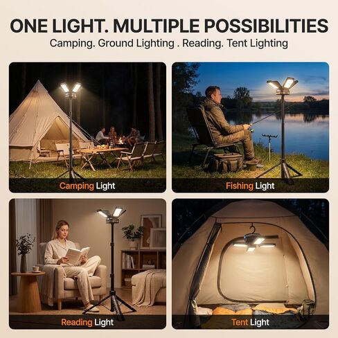 OGERY 2-Pack Rechargeable Camping Lights, Tripod Work Light in Saudi Arabia