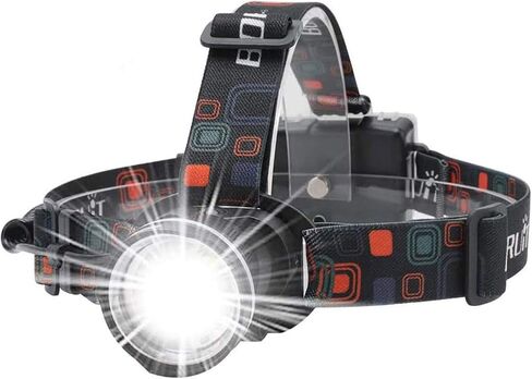 BORUIT RJ-2166 Super Bright LED Headlamp with White Light,3 Modes Adjustable Headlight Flashlight,IPX4 Waterproof Head Torch Great for Running, Camping, Hiking(Black) in Saudi Arabia