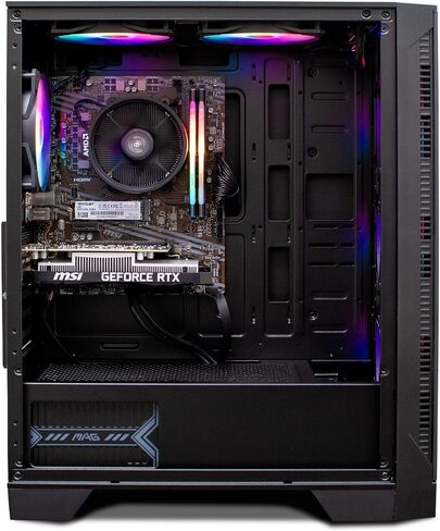 NSX GAMING Desktop Pc AMD Ryzen 5500, RTX 3050 6 Gb, 16GB RAM DDR4, SSD 512GB NVME M.2, W11, WiFi and Bluetooth Ready, Mouse and Keyboard RGB Included & 1 Year Warranty in Kuwait