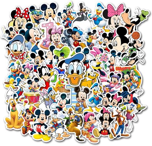 Cartoon Mickey Stickers, Cute Waterproof Vinyl Decal for Teen Kids Adult Girl Notebook, Laptop, Travel Case, Phone, Bike, Water Bottle, Guitar, Computer, Skateboard (Mouse) in Kuwait