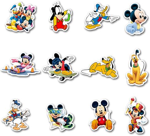 Cartoon Mickey Stickers, Cute Waterproof Vinyl Decal for Teen Kids Adult Girl Notebook, Laptop, Travel Case, Phone, Bike, Water Bottle, Guitar, Computer, Skateboard (Mouse) in Kuwait