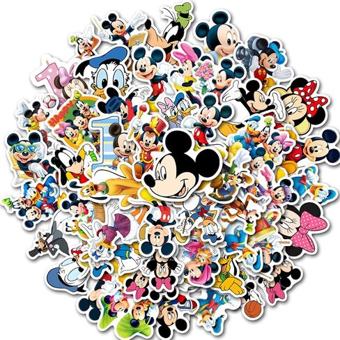 Cartoon Mickey Stickers, Cute Waterproof Vinyl Decal for Teen Kids Adult Girl Notebook, Laptop, Travel Case, Phone, Bike, Water Bottle, Guitar, Computer, Skateboard (Mouse) in Kuwait