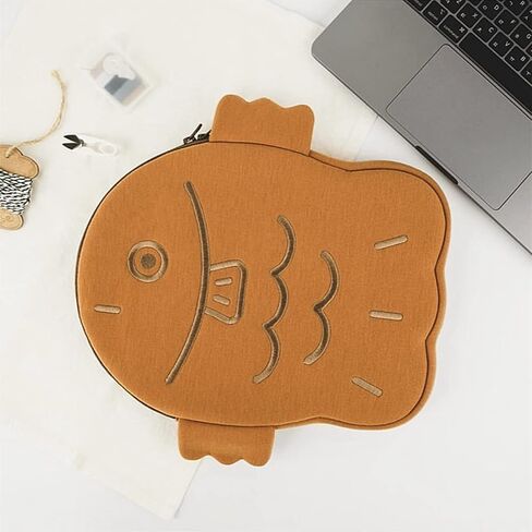 Taiyaki Tablet Sleeve Bag Cute Shape Shock Soft Cotton Tablet Sleeve Bag for Girls (13 Inch) in Kuwait