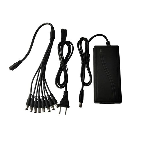 DC 12V 5A 60W Security Camera Power Supply Adapter Converter Transformer with 8-Way Power Splitter Cable for CCTV DVR Surveillance System in Kuwait