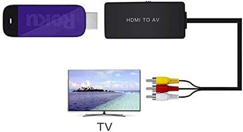 Dingsun HDMI to AV/RCA/Composite Converter,Support PAL/NTSC/1080P for Roku/Fire Stick/PS4/Xbox/Spectrum Box/Old Sanyo TV/Old LG TV/Old CRT in Saudi Arabia