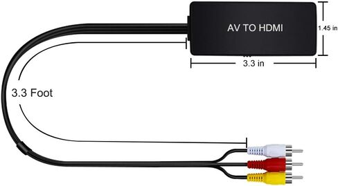 Dingsun HDMI to AV/RCA/Composite Converter,Support PAL/NTSC/1080P for Roku/Fire Stick/PS4/Xbox/Spectrum Box/Old Sanyo TV/Old LG TV/Old CRT in Saudi Arabia