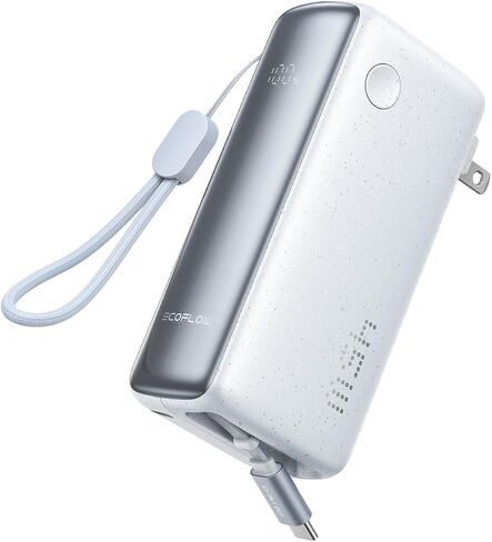 EF ECOFLOW Rapid 45W Power Bank 3-in-1 Portable Charger with Foldable Wall Plug, USB C 2.3ft Cable And USB-C Port,10000mAh Battery Bank Fast Charging for iphone 17/16/15 Series, Galaxy, ipad, and More in Kuwait