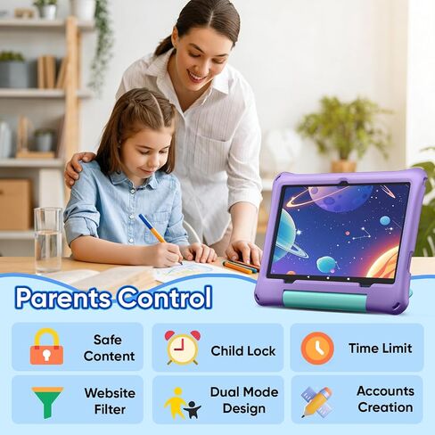 aiprotablet 10 inch Kids Tablet, Android 16 Tablet for Kid, Octa-Core CPU, 24GB RAM, 64GB ROM 1TF Card Expandable for Children,Tablets with Case, Parental Control, 6000mAh,WiFi, Bluetooth in Kuwait