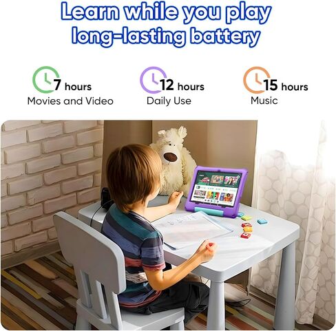 aiprotablet 10 inch Kids Tablet, Android 16 Tablet for Kid, Octa-Core CPU, 24GB RAM, 64GB ROM 1TF Card Expandable for Children,Tablets with Case, Parental Control, 6000mAh,WiFi, Bluetooth in Kuwait