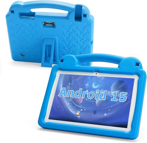 Android Tablet 10 Inch, Android 15 Kids Tablet, A523 Octa-Core, 8GB+64GB, 1TB Expandable, WiFi 6 (2.4G+5G), EVA Case with Stand, Pink in Kuwait