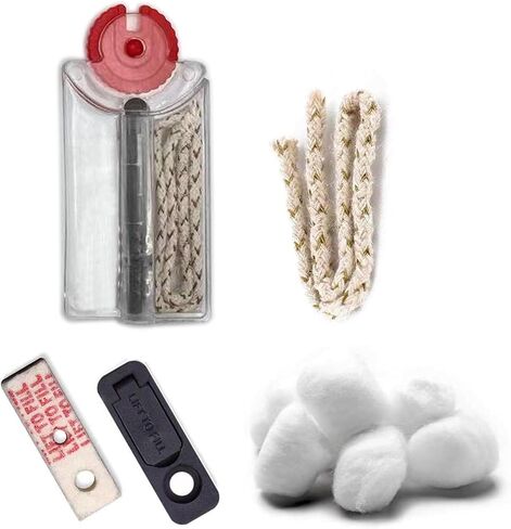 Universal Lighter Bottom Parts Replacement Repair Kit Pack for Petrol Gas Oil Fluid Lighter Accessories (Flint Stone, Cotton, Wick, Cotton Felt Pad & Rubber Felt Pad) in Saudi Arabia