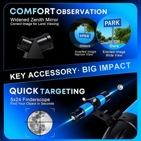 Hawkko Telescope for Adults & Kids, 80mm Aperture 600mm High Powered Telescope for Astronomy Beginners - Refractor Telescopes with AZ Tripod, Phone Adapter and Portable Bag for Moon Observation in Saudi Arabia