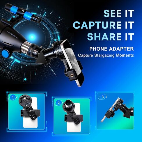 Hawkko Telescope for Adults & Kids, 80mm Aperture 600mm High Powered Telescope for Astronomy Beginners - Refractor Telescopes with AZ Tripod, Phone Adapter and Portable Bag for Moon Observation in Saudi Arabia