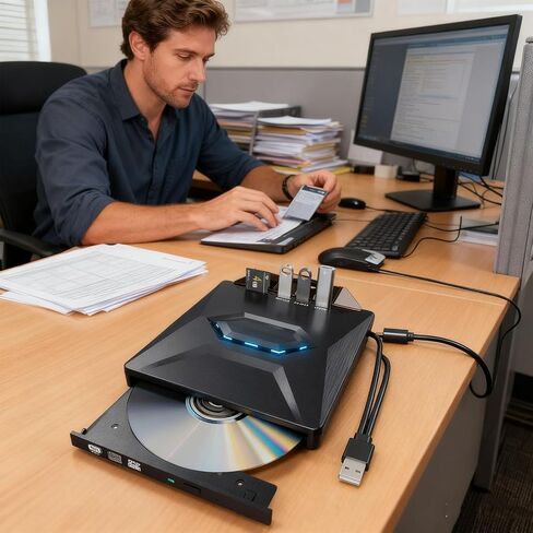 Transportable 9.5mm Thin External Visual Operate Integrated DISC Stove Writer Hot Swappable Conference Room Computer Arrangements Transportable/Stove in Saudi Arabia