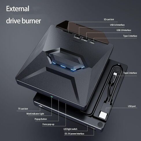 Transportable 9.5mm Thin External Visual Operate Integrated DISC Stove Writer Hot Swappable Conference Room Computer Arrangements Transportable/Stove in Saudi Arabia