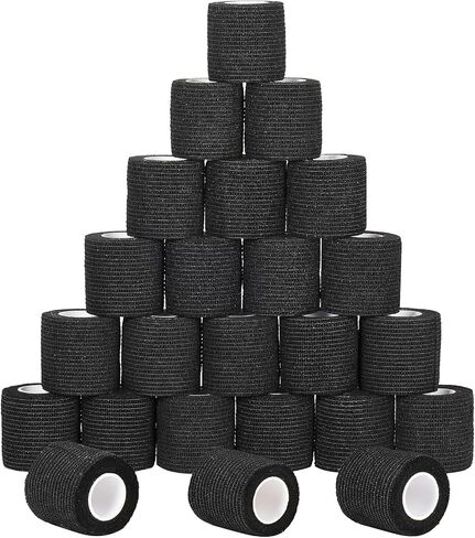 12Pcs 2"x 5 Yards Self Adhesive Bandage Wrap Elastic Bandage Wrap Self Adherent Cohesive Wrap Bandages for Wrist Ankle Vet Tape for Dogs Athletic Swelling Sprains Tape Grip Cover (Red) in Kuwait