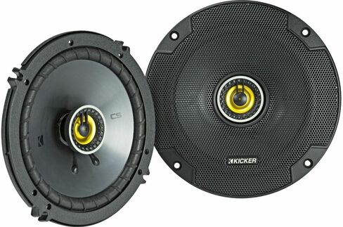 CSC65 6.5 بوصة CS سلسلة مكبرات صوت محورية ثنائية الاتجاه لحزمة Kicker مع حزام Metra 72-5512 - ذروة 600 وات، مكبرات صوت بدون نتوء، تثبيت التوصيل والتشغيل لاختيار 1985-2004 Ford/Mercury/Mazda in Kuwait