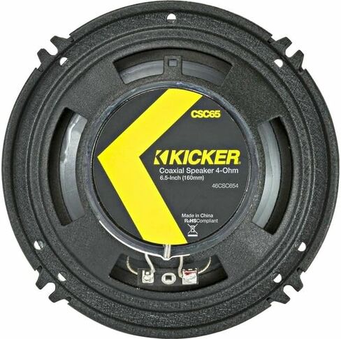 CSC65 6.5 بوصة CS سلسلة مكبرات صوت محورية ثنائية الاتجاه لحزمة Kicker مع حزام Metra 72-5512 - ذروة 600 وات، مكبرات صوت بدون نتوء، تثبيت التوصيل والتشغيل لاختيار 1985-2004 Ford/Mercury/Mazda in Kuwait
