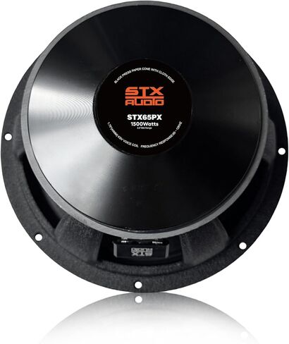 STX Audio 1X STX65PX 6.5-Inch Super Mid Range Speaker Single, 4 Ohm, 1500W Max, 560W RMS, 97dB Sensitivity, 1.75" Voice Coil, 38oz Ferrite Magnet for Pro Car Audio in Kuwait