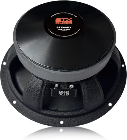 STX Audio 1X STX65PX 6.5-Inch Super Mid Range Speaker Single, 4 Ohm, 1500W Max, 560W RMS, 97dB Sensitivity, 1.75" Voice Coil, 38oz Ferrite Magnet for Pro Car Audio in Kuwait
