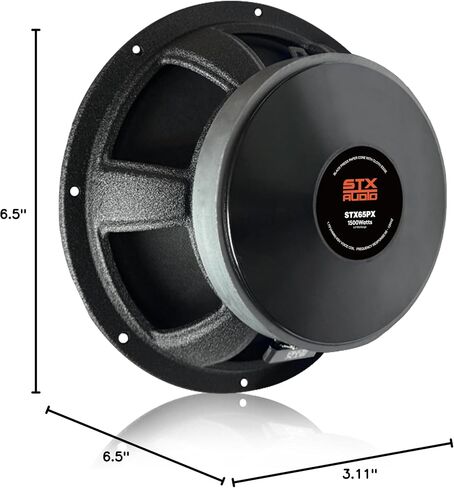 STX Audio 1X STX65PX 6.5-Inch Super Mid Range Speaker Single, 4 Ohm, 1500W Max, 560W RMS, 97dB Sensitivity, 1.75" Voice Coil, 38oz Ferrite Magnet for Pro Car Audio in Kuwait